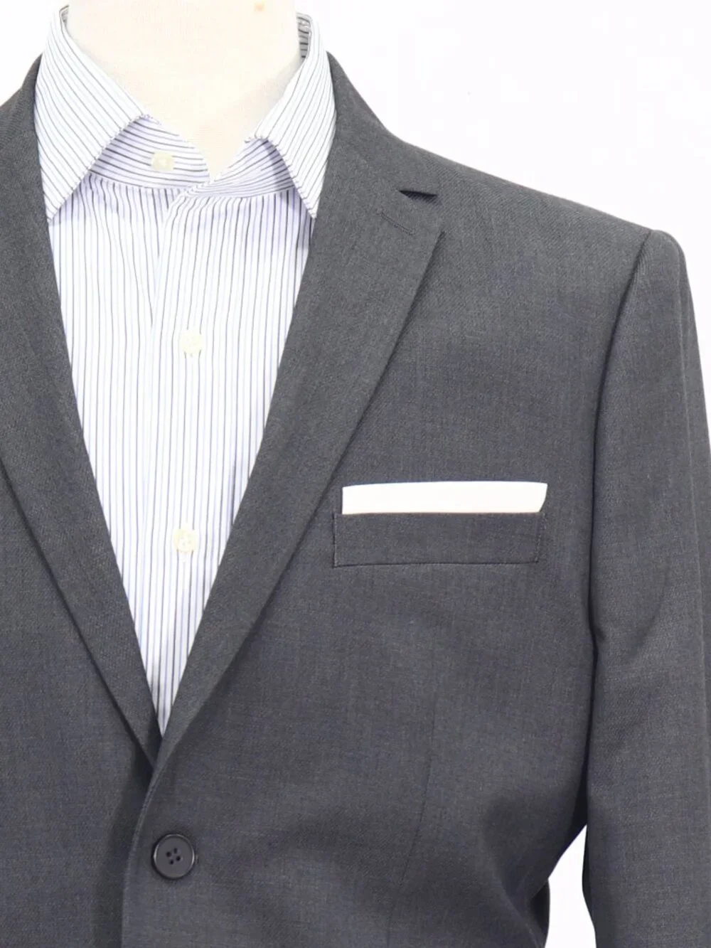 H&M 42R Gray Blazer Sport Coat Jacket 2-Button Solid W881
